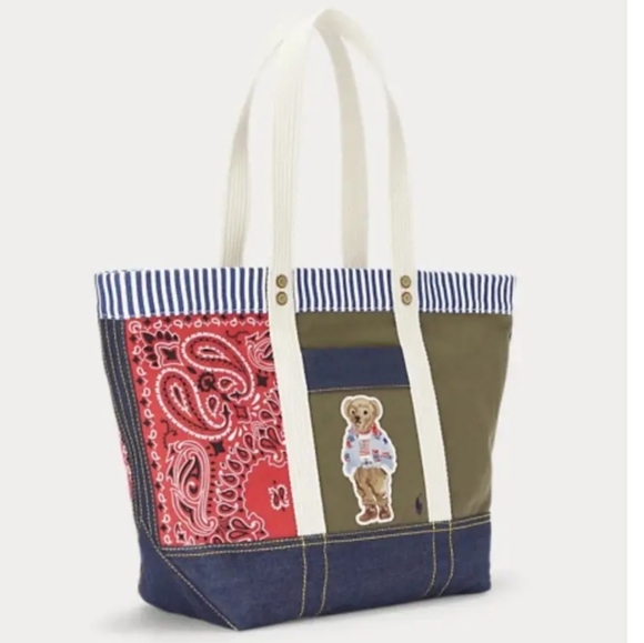 Polo Ralph Lauren Patchwork Polo Bear Tote - Medium - Picture 1 of 8